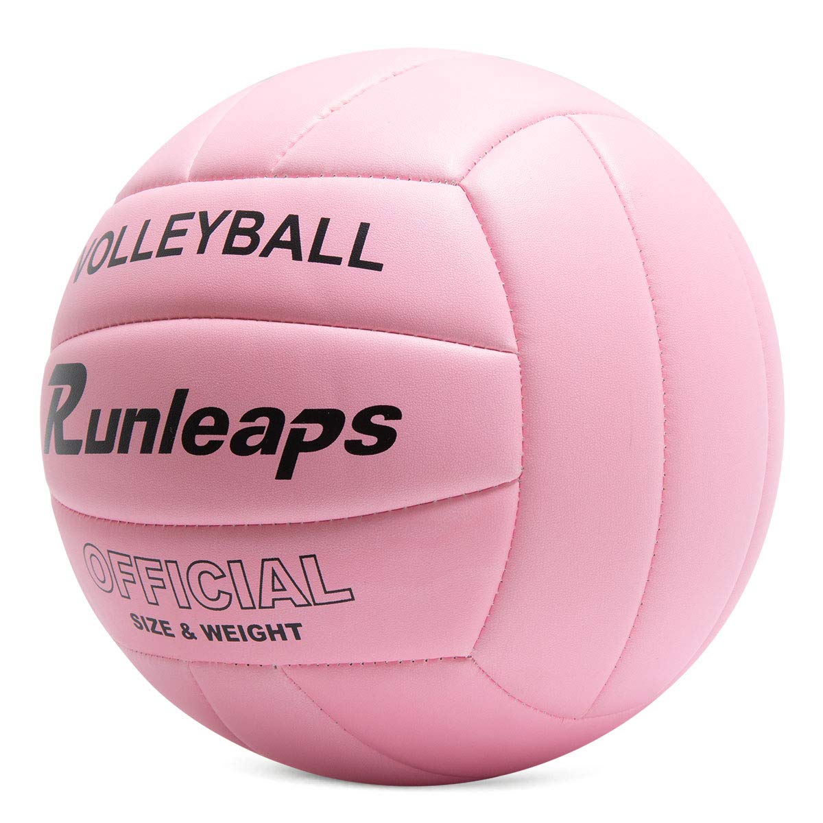 Runleaps Volleyball, Waterproof Indoor Outdoor Volleyball For Beach Game Gym Training (Official Size 5, Pink)