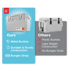 Iris Usa Hugel 44 Qt Cooler, Heavy Duty Metal Buckles, Leak-Free Design, Durable Hard Cooler, Ice Chest With Bungee Strap, Molde