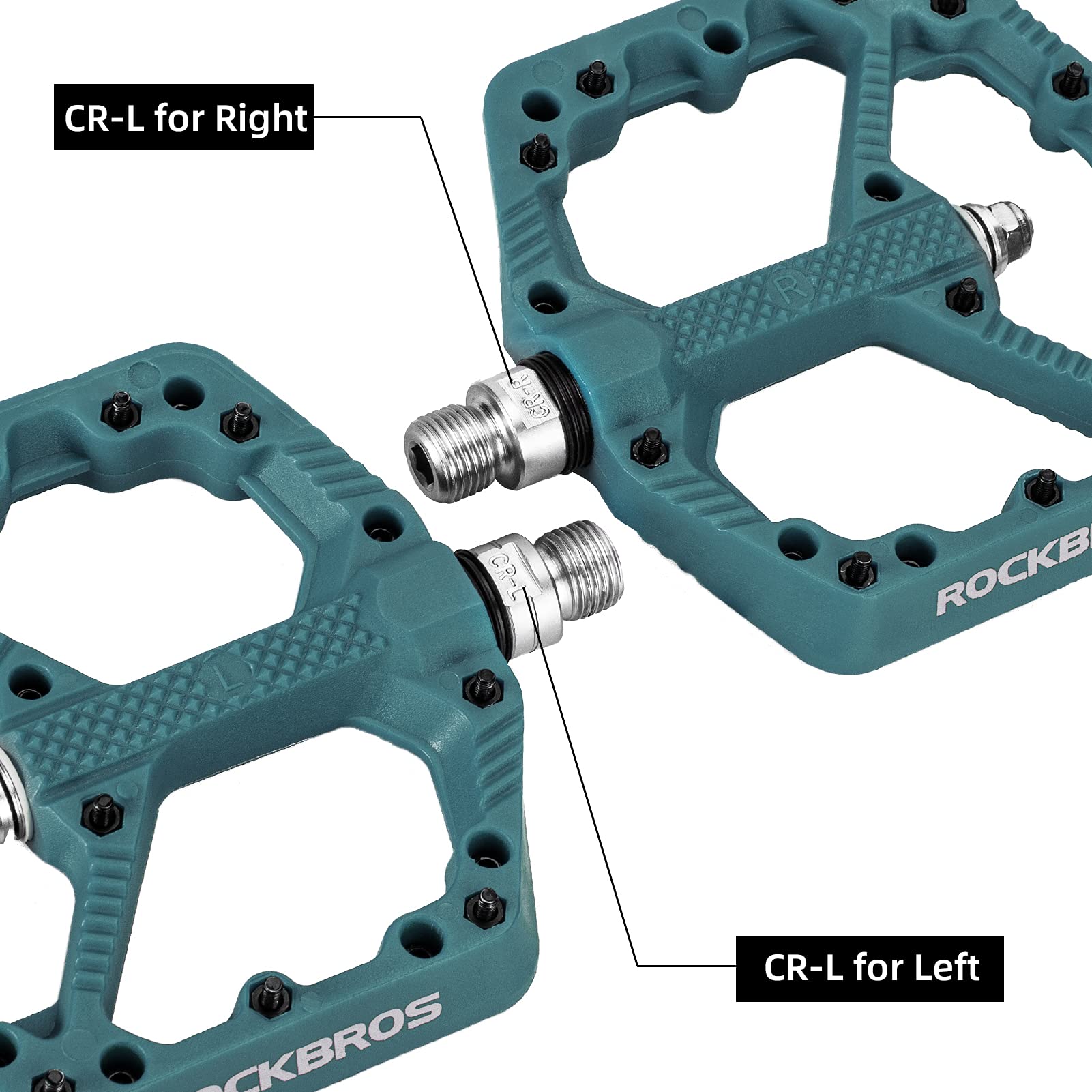 Rockbros Mountain Bike Pedals Flat Mtb Pedals Nylon Fiber Bicycle Platform Pedals For Road Mountain Bmx Mtb Bikes Blue