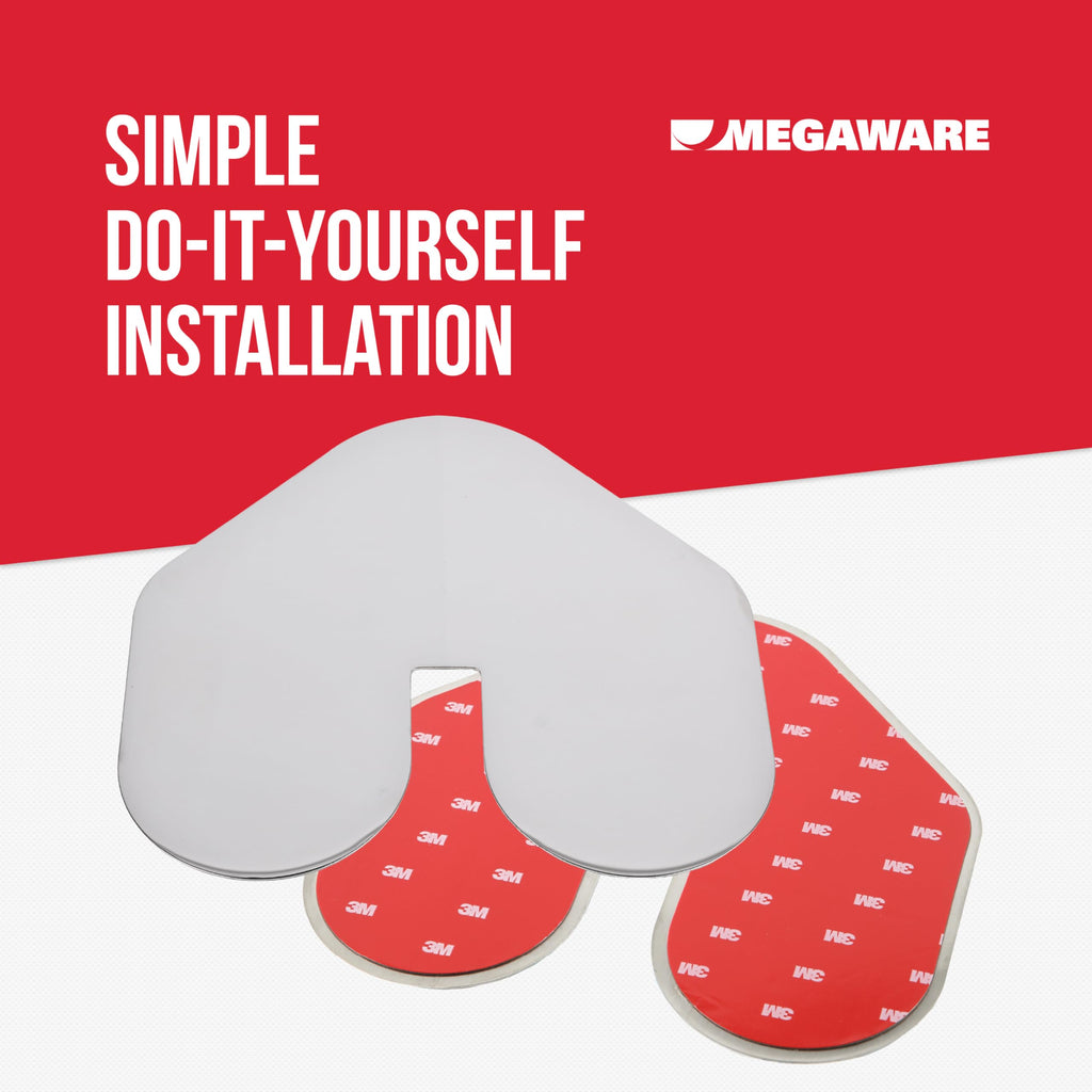 Megaware - Xl Scuffbuster Bow Guard With Notch For Boats - Protects From Scuffs And Scratches - Stainless Steel Shield With 3M A