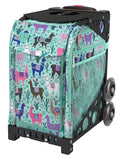 ZUCA Llama Rama Sport Insert Bag and Black Frame with Flashing Wheels