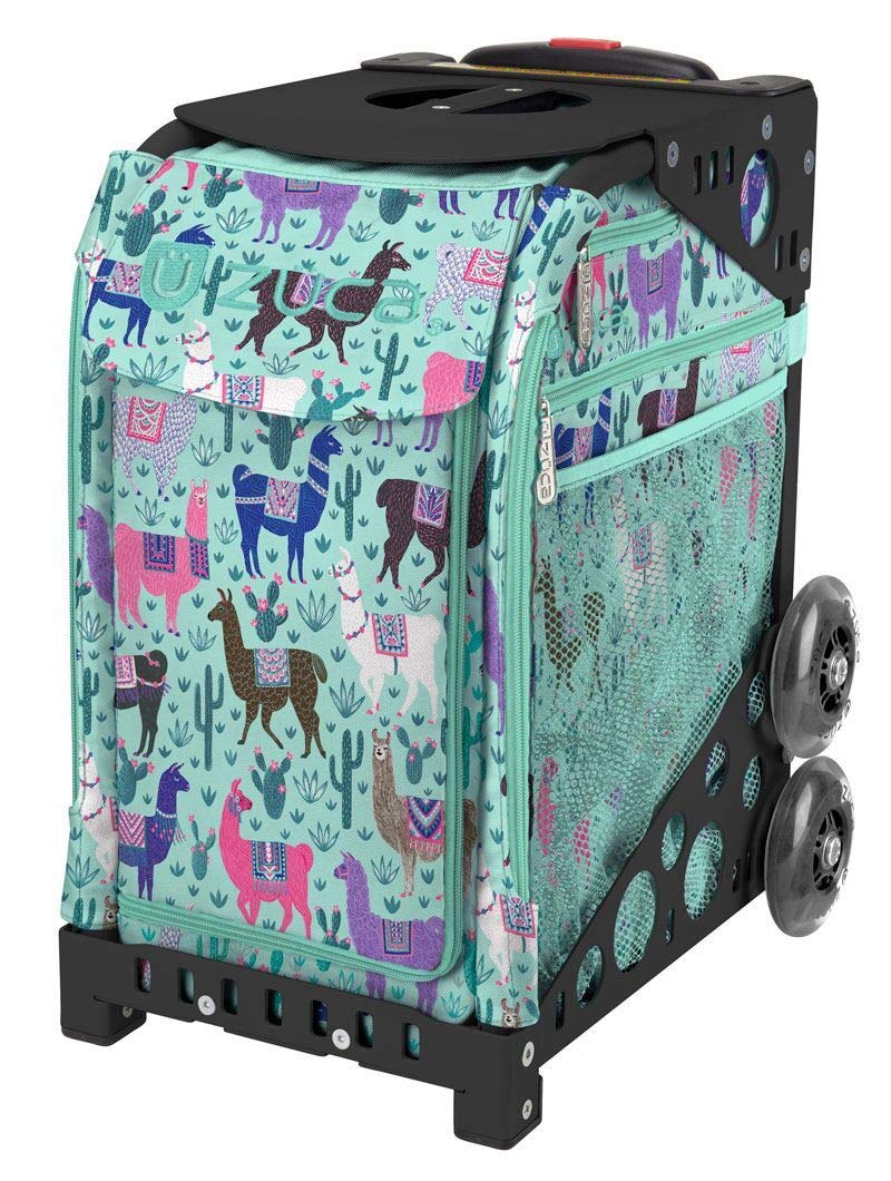 ZUCA Llama Rama Sport Insert Bag and Black Frame with Flashing Wheels
