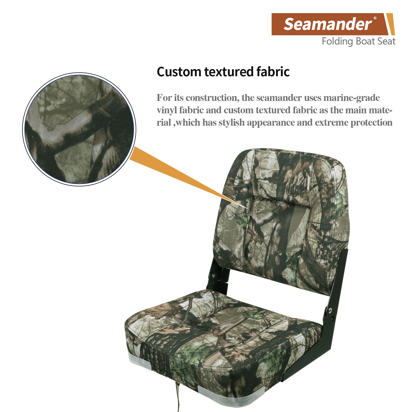 Seamander Low Back Boat Seats, Folding Boat Seats With Stainless Steel Screws,Aluminum Hinges&Padded,Fishing Boat Seat, Multiple