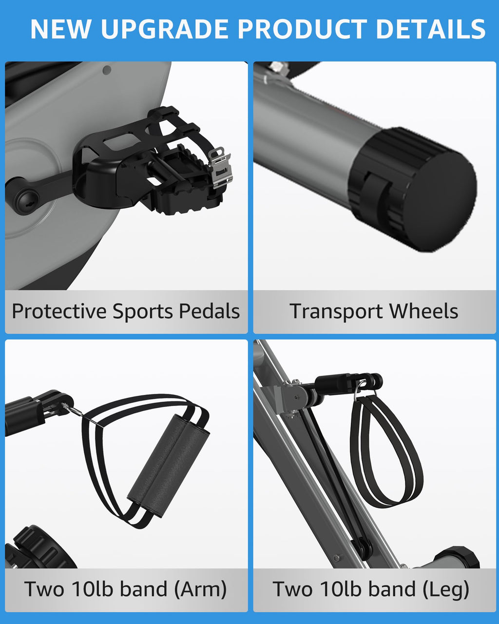 Foldable Exercise Bike Stationary Bikes for Home, 5 IN 1 Indoor Workout Bike for Seniors, with 16-Level Quiet Magnetic Resistanc