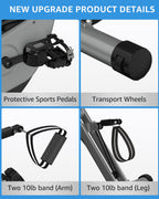 Foldable Exercise Bike Stationary Bikes for Home, 5 IN 1 Indoor Workout Bike for Seniors, with 16-Level Quiet Magnetic Resistanc