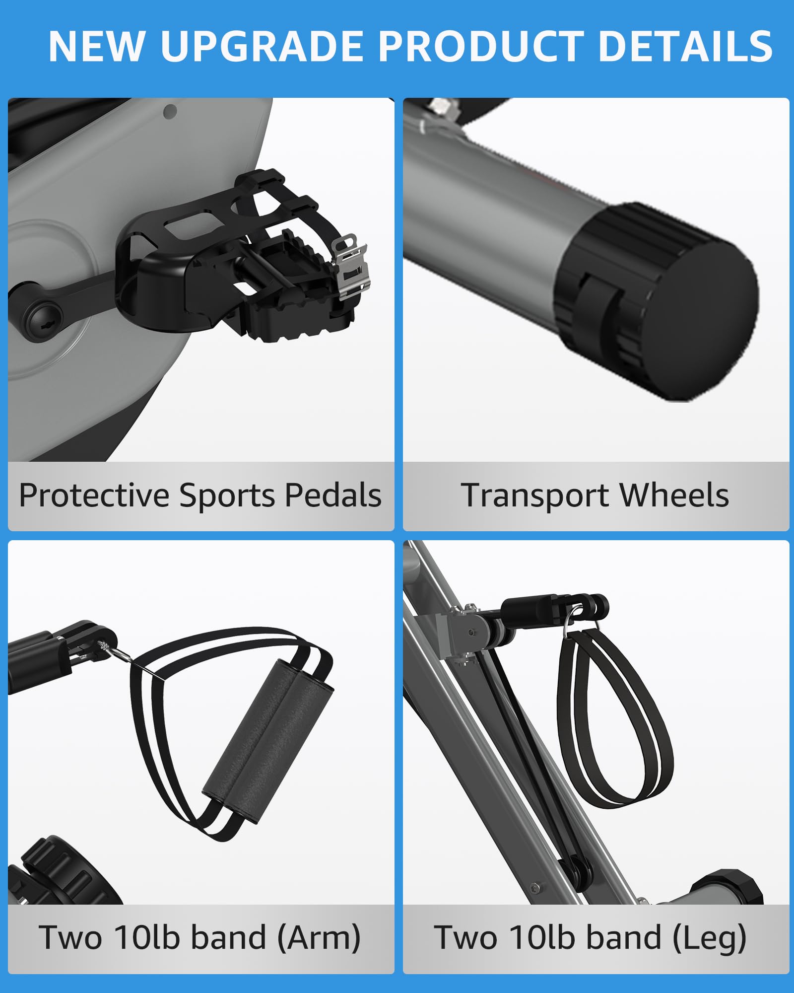 Foldable Exercise Bike Stationary Bikes for Home, 5 IN 1 Indoor Workout Bike for Seniors, with 16-Level Quiet Magnetic Resistanc