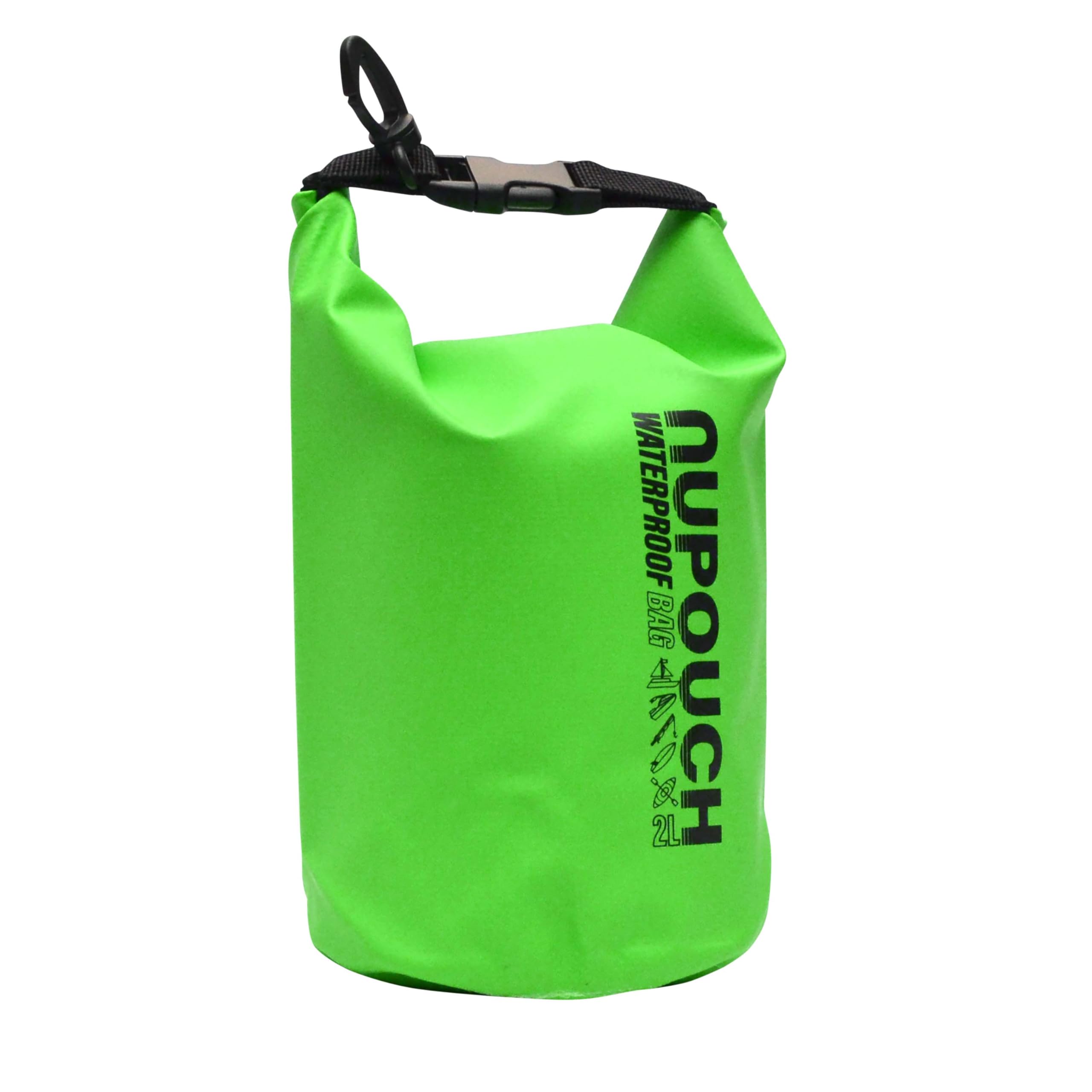 Nupouch Waterproof Dry Bag for Camping, Beach, Kayaking, Boating & outdoor Activities, 2 L, Green