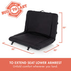 PICNIC TIME Ventura XL Portable Reclining Stadium Seat with Back Support, Folding Bleacher Chairs with Back and Cushion, Thick P