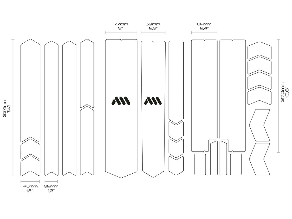 Complete Bike Frame Protection System - 25 Pieces Clear Honeycomb Pvc, Universal Fit, Impact-Resistant, Easy Install