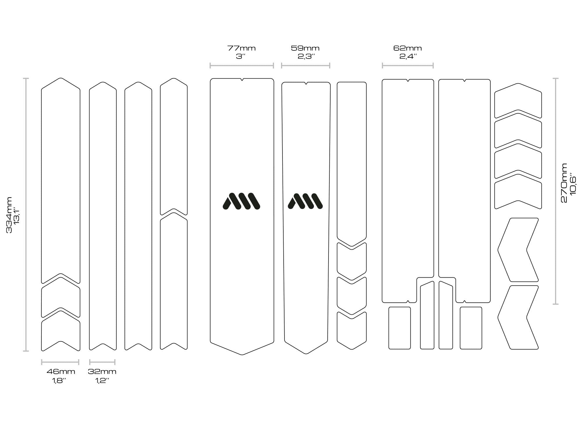 Complete Bike Frame Protection System - 25 Pieces Clear Honeycomb Pvc, Universal Fit, Impact-Resistant, Easy Install