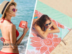 Hihoho Beach Blanket, Sandproof Beach Mat 79'' X 83'' For 1-3 Adults Waterproof Quick Drying Outdoor Picnic Mat With Pocket For