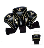 Team Golf Nfl New Orleans Saints Contour Golf Club Headcovers (3 Count) Numbered 1, 3, & X, Fits Oversized Drivers, Utility, Res