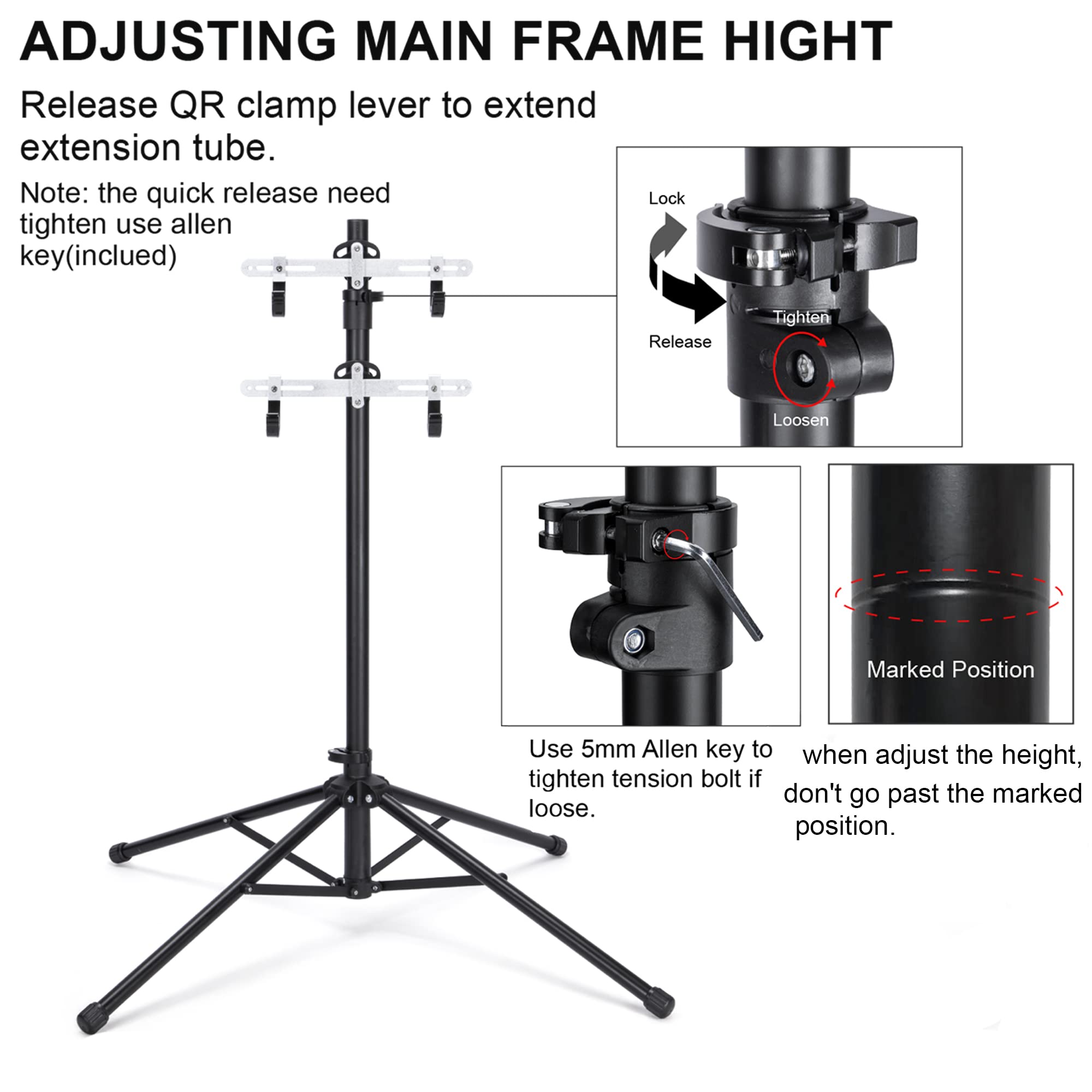 Kong Ming Car Bike Rack Garage Storage - 2 Bicycle Vertical Hanger Parking Rack Gravity Floor Storage Stand - Fully Adjustable G