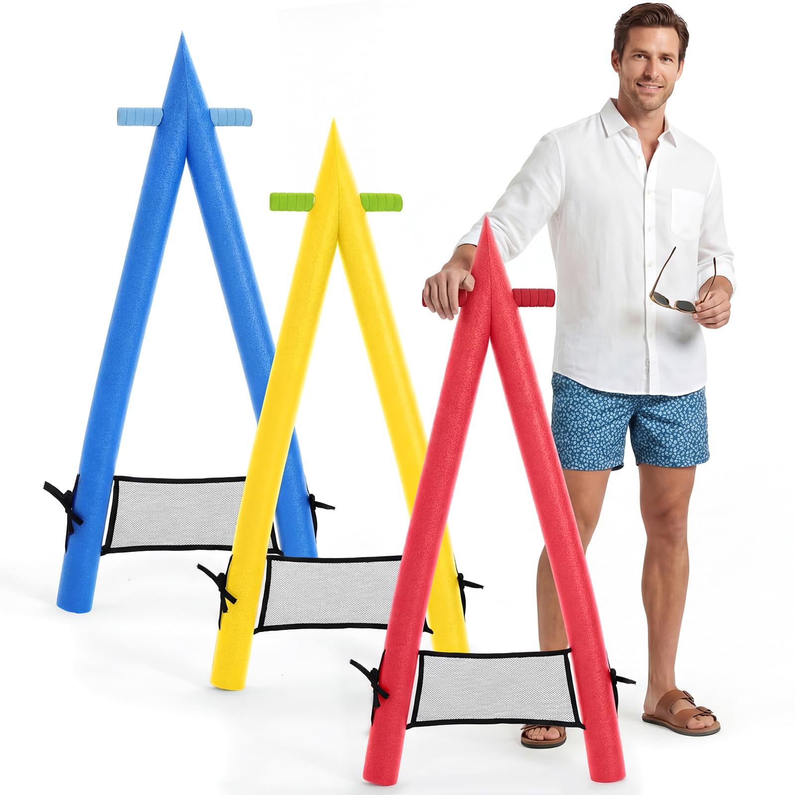 Teyva Daily A-Shape Swimming Kickboard 3 Pack, PEP Foam Pool Training Aid with Handles One Size Fits All Family Swim Float Board