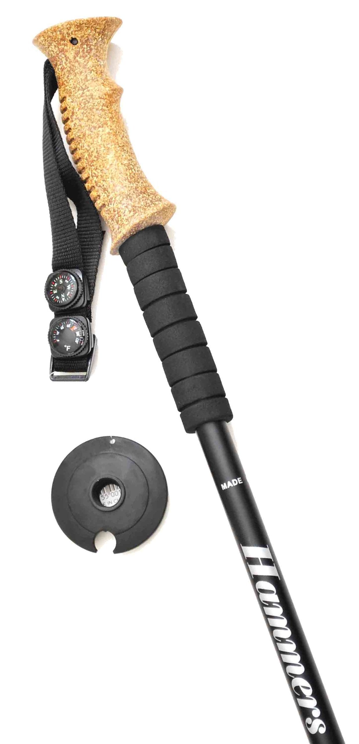 Hammers Anti-Shock Hiking Trekking Pole Walking Stick 5Bk W/Compass & Thermometer
