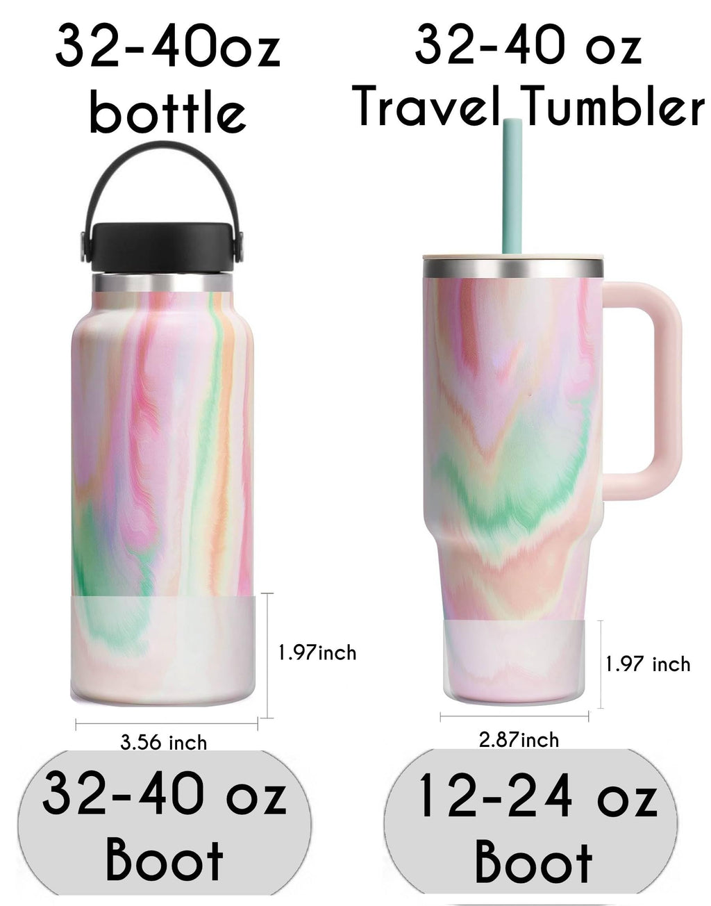 One Missionx Protective Boot Sleeve For Hydro Flask - Stanley Quencher & Iceflow Tumbler - Also For Similar Bottles, Bpa Free Si