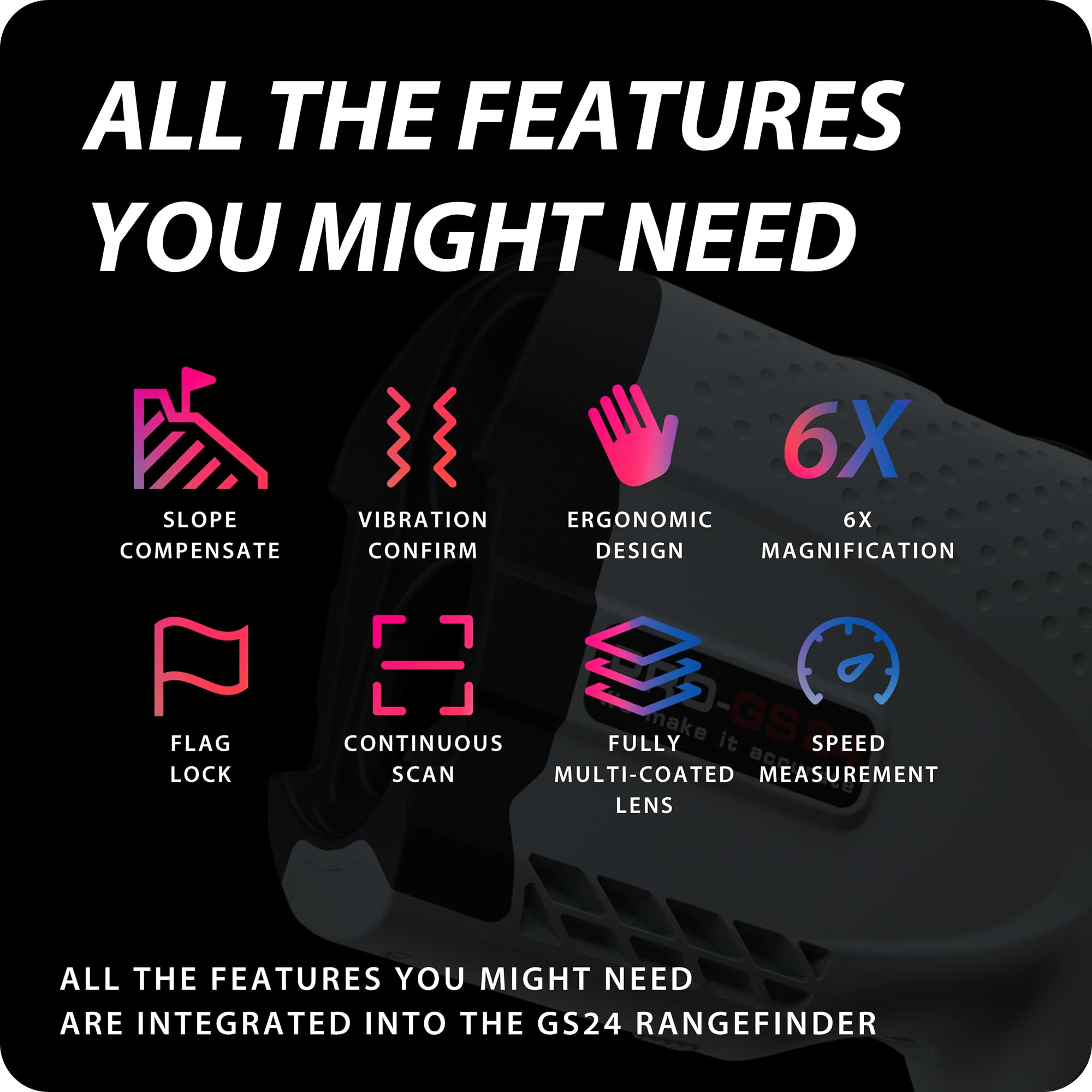Gogogo Sport Vpro Laser Rangefinder For Golf & Hunting Range Finder Distance Measuring With High-Precision Flag Pole Locking Vib