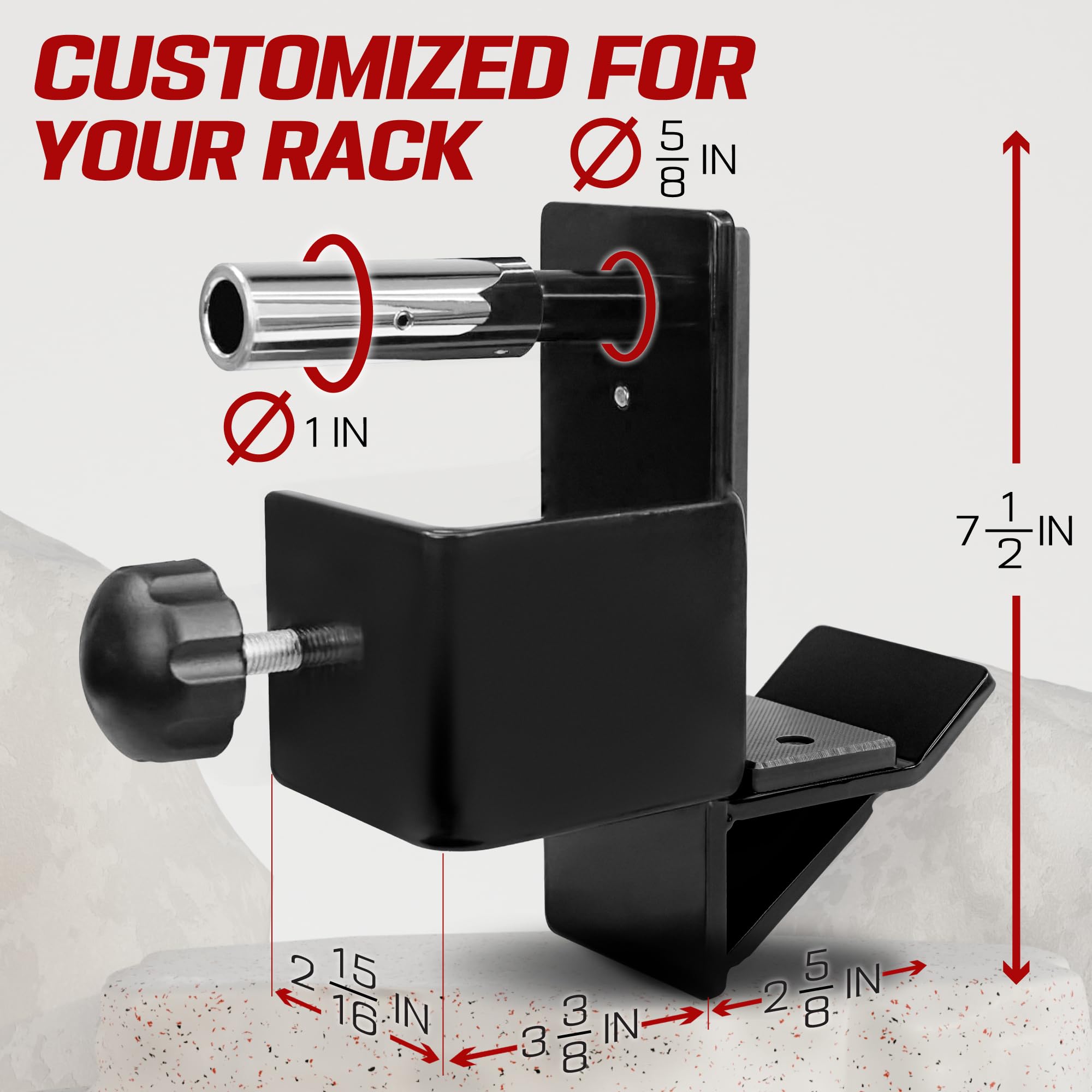 Yes4All Power Rack Attachment - J-Hook Barbell Fit 2X2 Or J-Hook Barbell Fit 3X3 In Square Tube