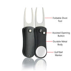 Golf-Ez Golf Essentials Kit  Golf Towel  Cleaning Brush  Tri-Line Golf Ball Alignment Kit  Divot Repair Tool  Golf Ball & Tee Ho