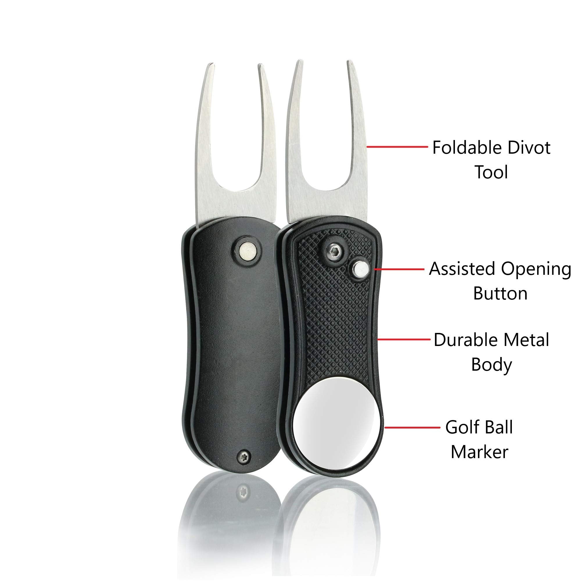 Golf-Ez Golf Essentials Kit  Golf Towel  Cleaning Brush  Tri-Line Golf Ball Alignment Kit  Divot Repair Tool  Golf Ball & Tee Ho