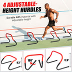 Agility Speed Training Equipment Set - 20Ft Speed Ladder, 12 Cones, 4 Adjustable Hurdles, Jump Rope, Parachute, 3 Resistance Ban