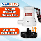 Seaflo Non Automatic Bilge Pumps For Boats 2000 Gph 12V Boat Marine Plumbing Electric