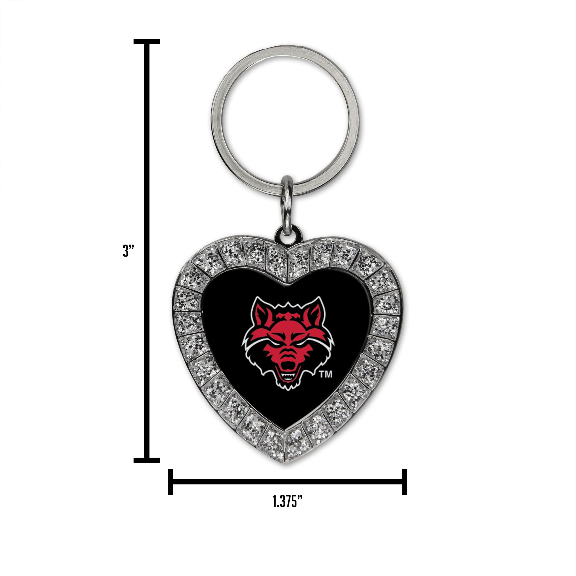 Rico Industries NCAA Southern Mississippi Golden Eagles Metal Rhinestone Heart Keychain