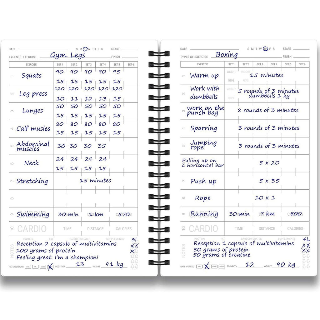 Undated Fitness Log Book & Workout Planner - Designed By Experts Gym Notebook, Workout Tracker, Exercise Journal For Men Women