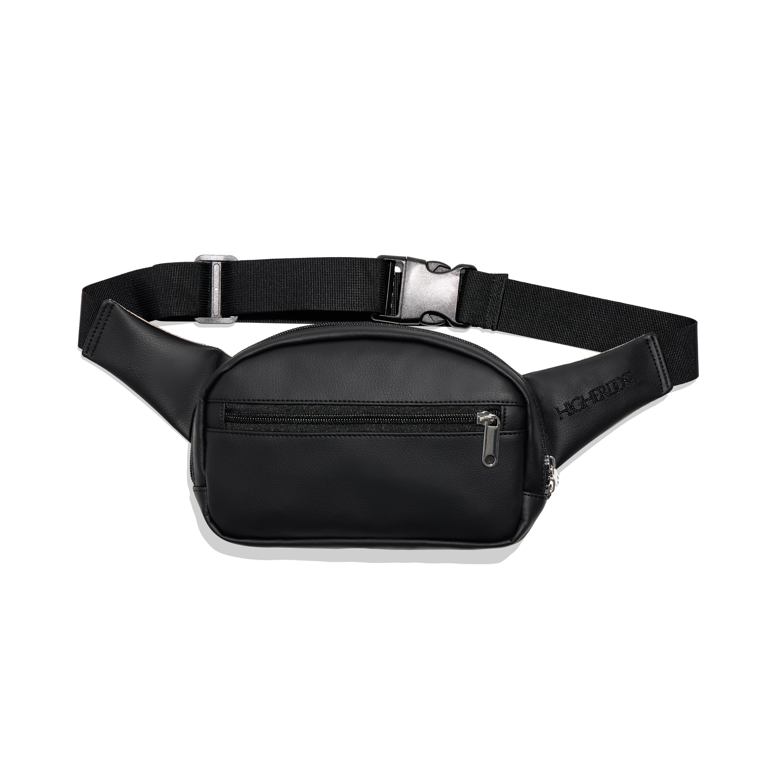 HigherDOSE EMF Blocking Black Fanny Pack - Vegan Leather Waist Bag for Women & Men - Shields Against Harmful Electromagnetic Wav