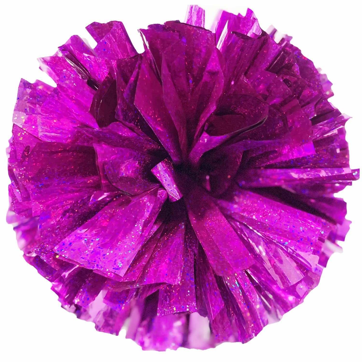 Puzine 2Pack 13 '' Cheerleading Pom Poms With New Handle For Team Spirit Sports Dance Cheering Kids Adults 100G (Holographic Pin