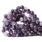 Cheavian 35Pcs 10Mm Natural Dog Teeth Amethyst Gemstone Round Loose Beads Crystal Energy Stone Healing Power For Jewelry Making 