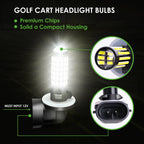 10L0L Golf Cart Headlight Bulb Lights For Ezgo Club Car Ds Precedent, Super Bright Fog Light Bulbs Golf Cart Light Kit White(Mus