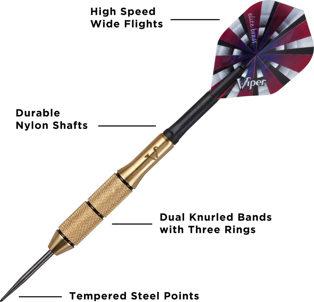 Viper Elite Brass Steel Tip Darts 23 Grams