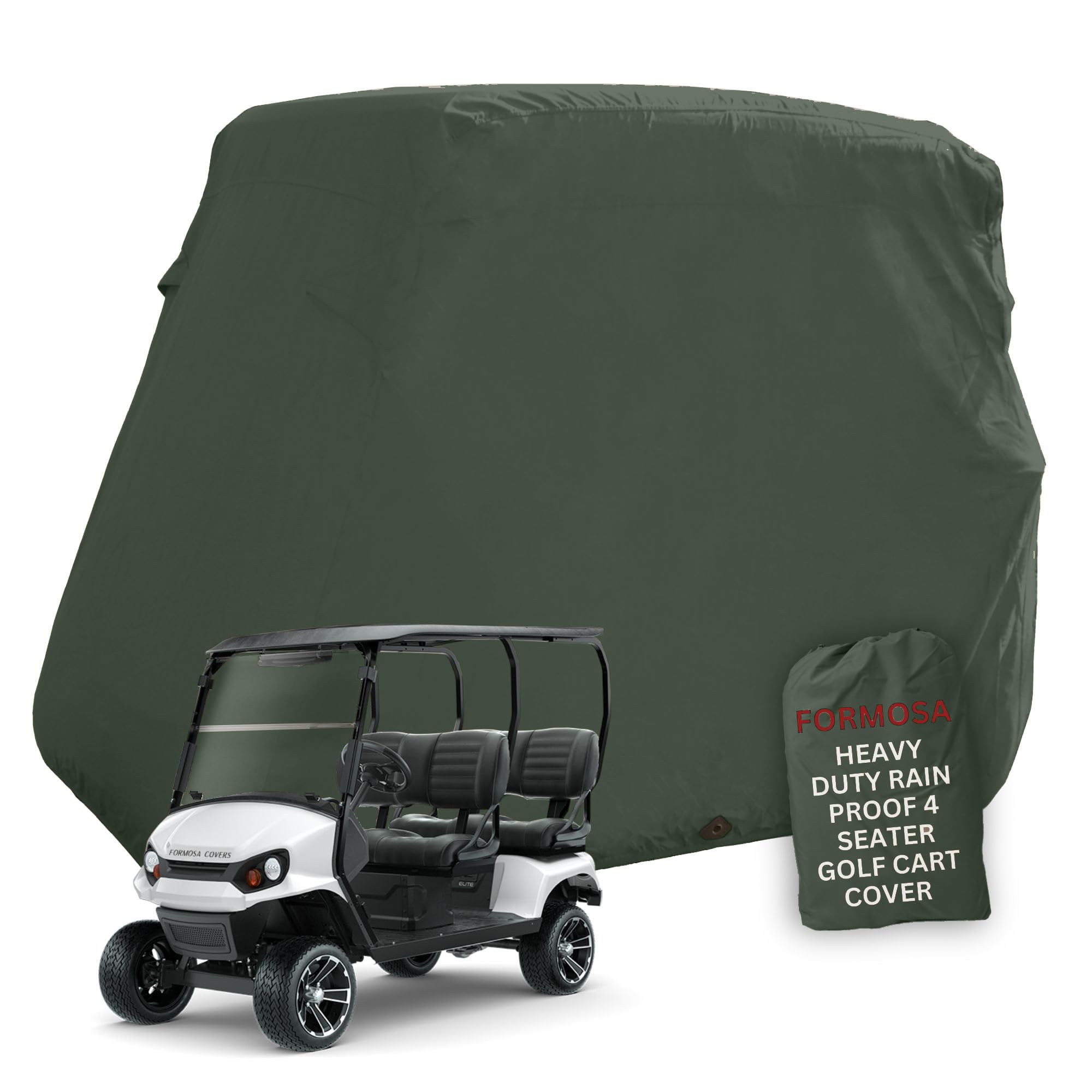 Golf Cart Cover 4 Seater roof up to 80 L Green, fits EZGO, Club Car and Yamaha G/YDR Model