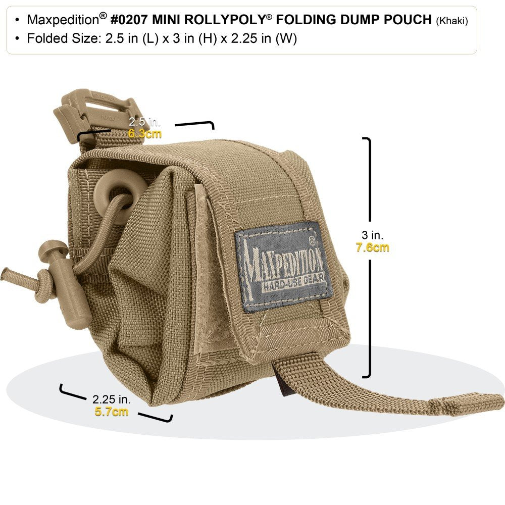 Maxpedition Mini Rollypoly Folding Dump Pouch (Khaki)