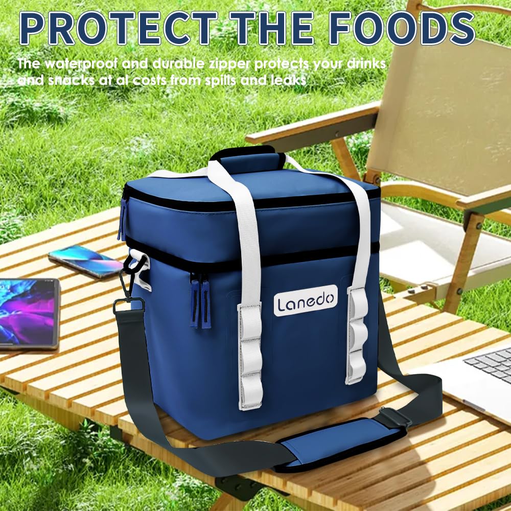 Lanedo Neptune Lunch Soft Cooler 20 Can, Insulated Bag Portable Ice Chest Box For Lunch, Beach, Drink, Beverage, Travel, Camping