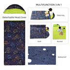 Acecamp 3 Seaons Sleeping Bags For Kids Boys And Girls, Glowing In The Dark, Lightweight, Perfect For Slumber Parties, Camping A