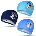 Geyoga 3 Pcs Kids Swim Caps for Boys Girls Age 2-12 Swimming Hat Pool Cap Child Swim Hat for Toddler Youth(Astronaut Style)