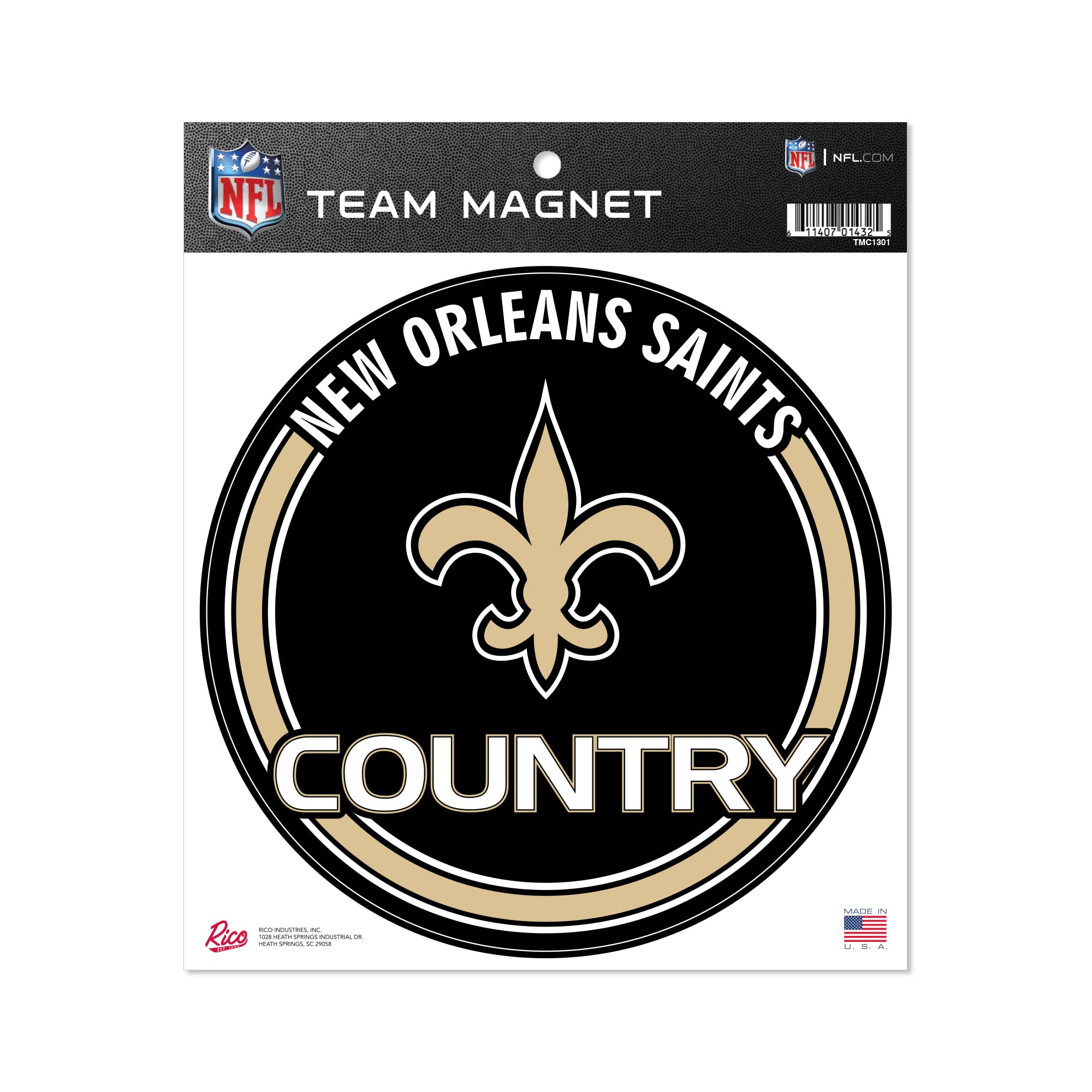 Rico Industries Nfl New Orleans Saints 8'' Round Magnet