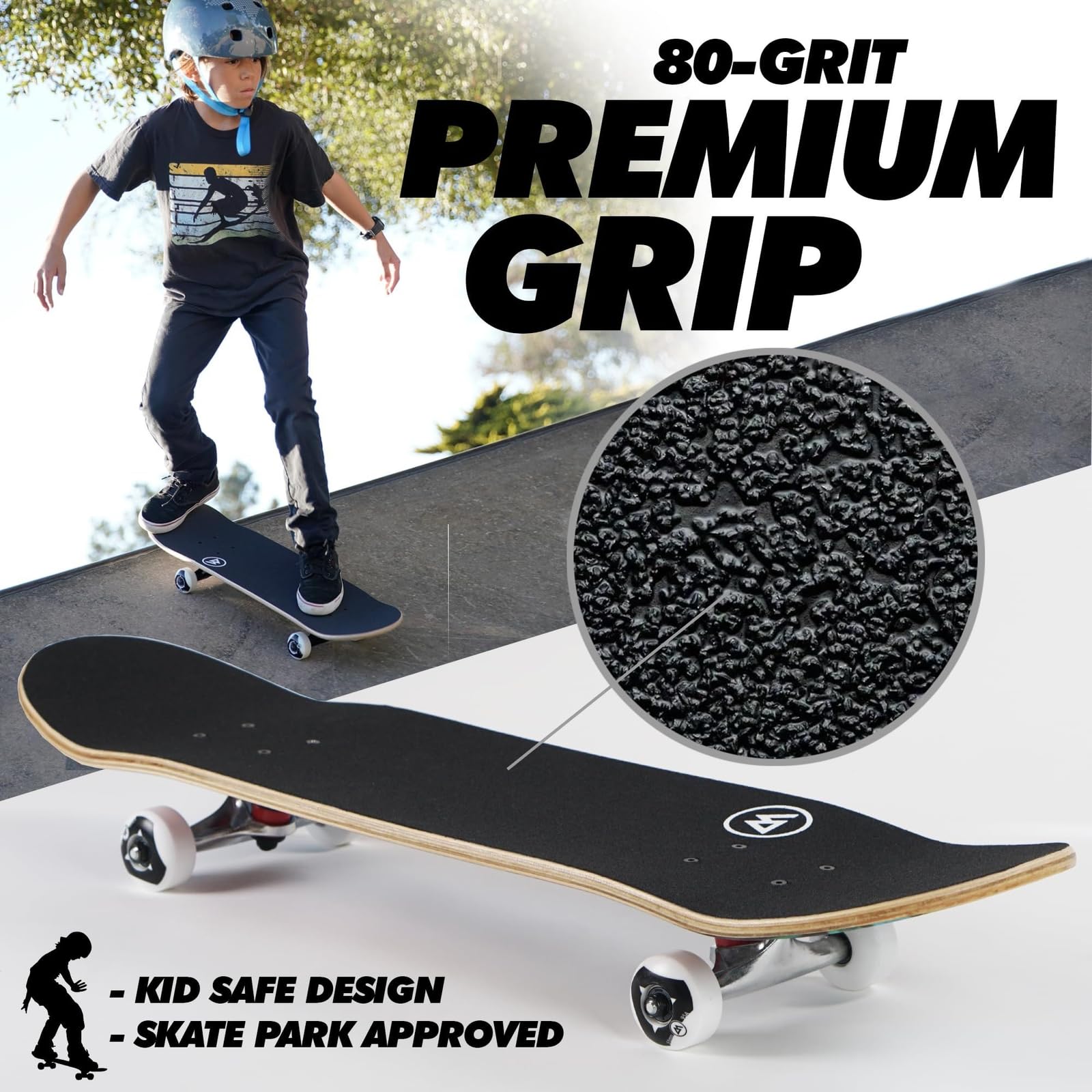 Magneto Complete Skateboard - Graffiti Deck Skateboard Graphics - Double Kicktail & Concave - Cruiser Skate Board - 27.5 x 7.75