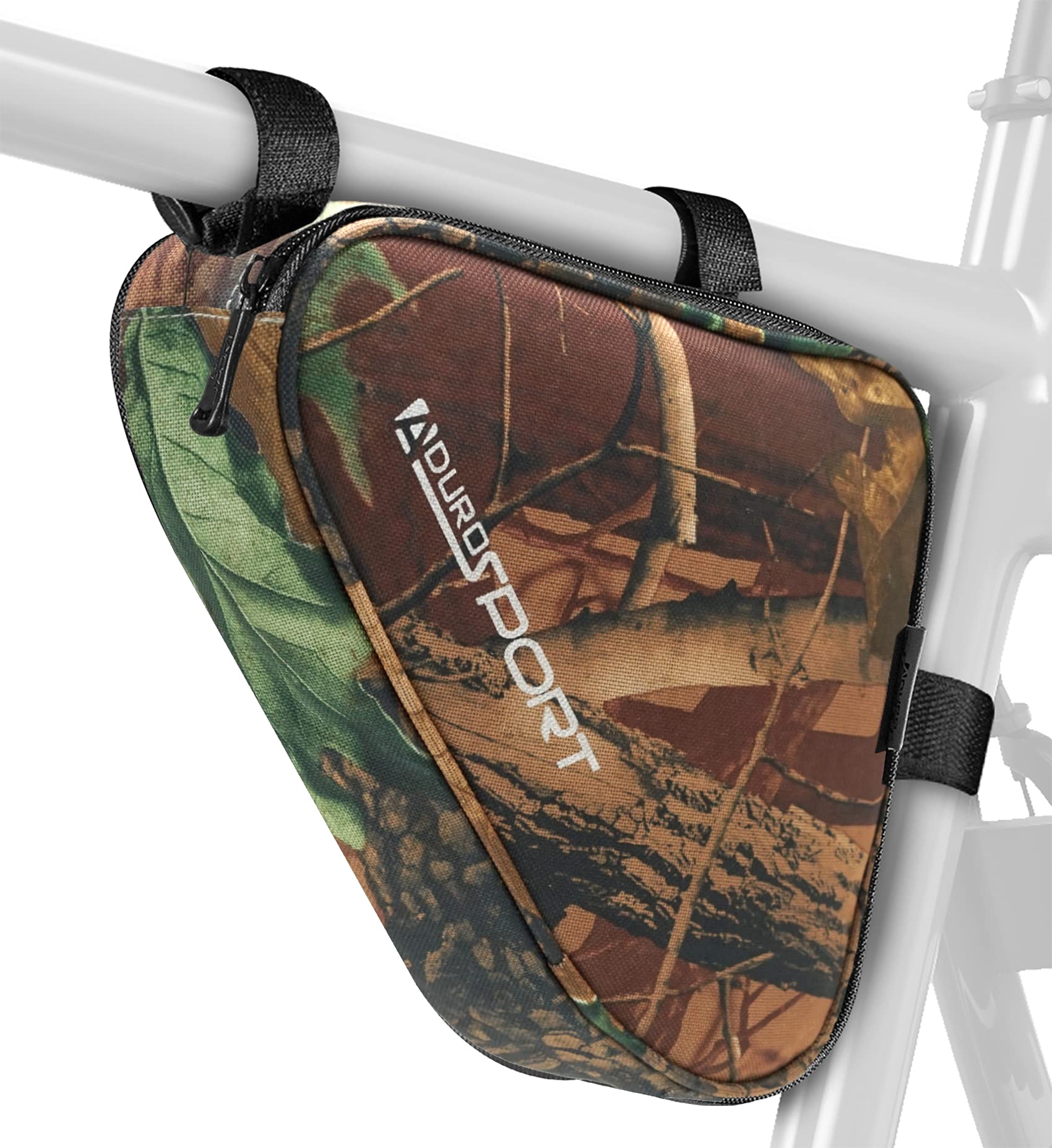 Aduro Sport Bicycle Bike Storage Bag Triangle Saddle Frame Pouch for Cycling (Tree Camo)