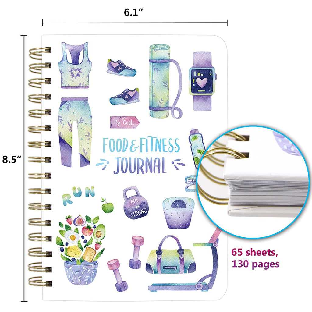 Food And Fitness Journal Meal Journal Diary Workout Wellness Log Notebook Planner Weight Loss Diet Meal Exercise Training Health