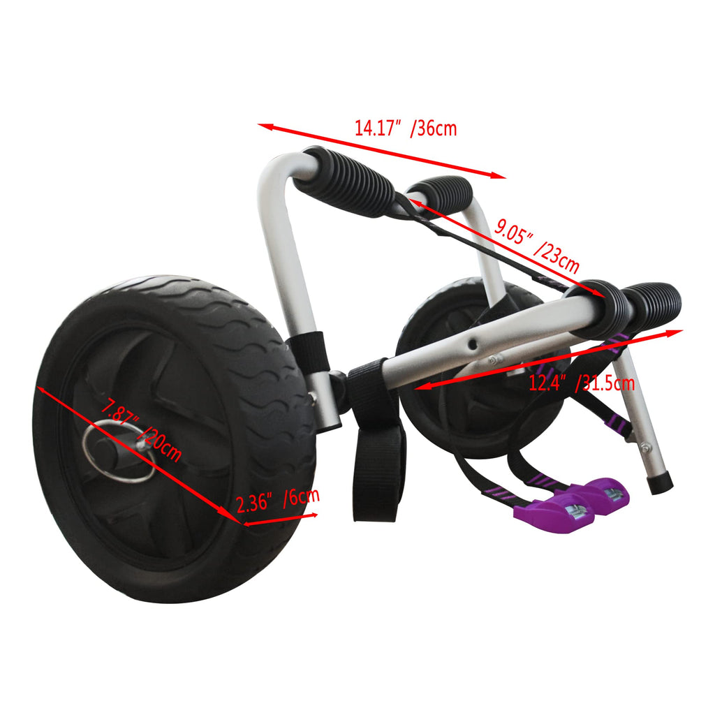 Asmsw Kayak Cart Canoe Paddleboard Sup Trolley Carrier With No-Flat Wheels 100Lbs Capacity