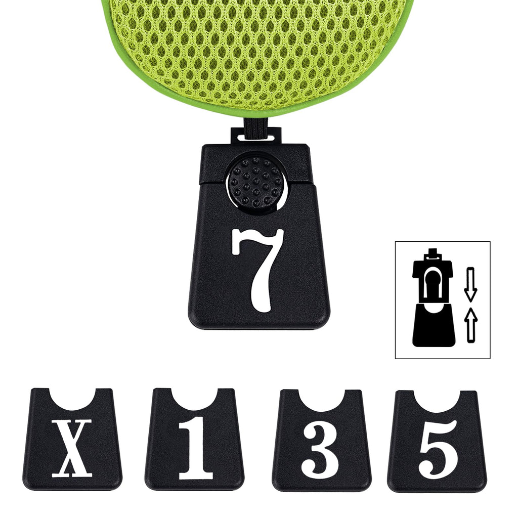 Andux 3Pcs/Set Golf 460Cc Driver Wood Club Head Covers Long Neck With Interchangeable No. Tags Green