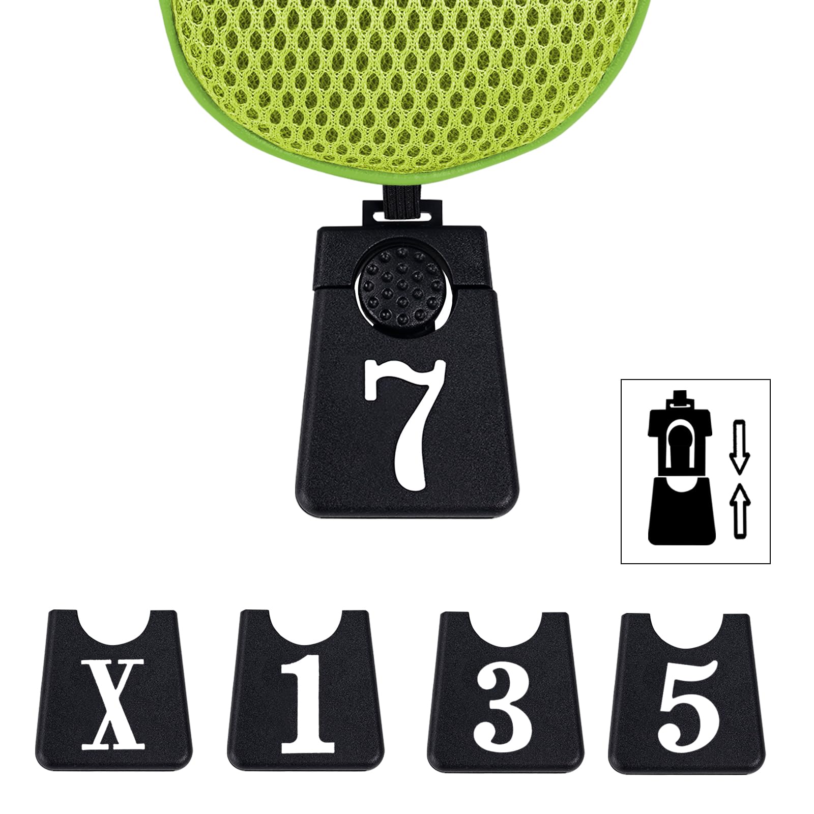 Andux 3Pcs/Set Golf 460Cc Driver Wood Club Head Covers Long Neck With Interchangeable No. Tags Green