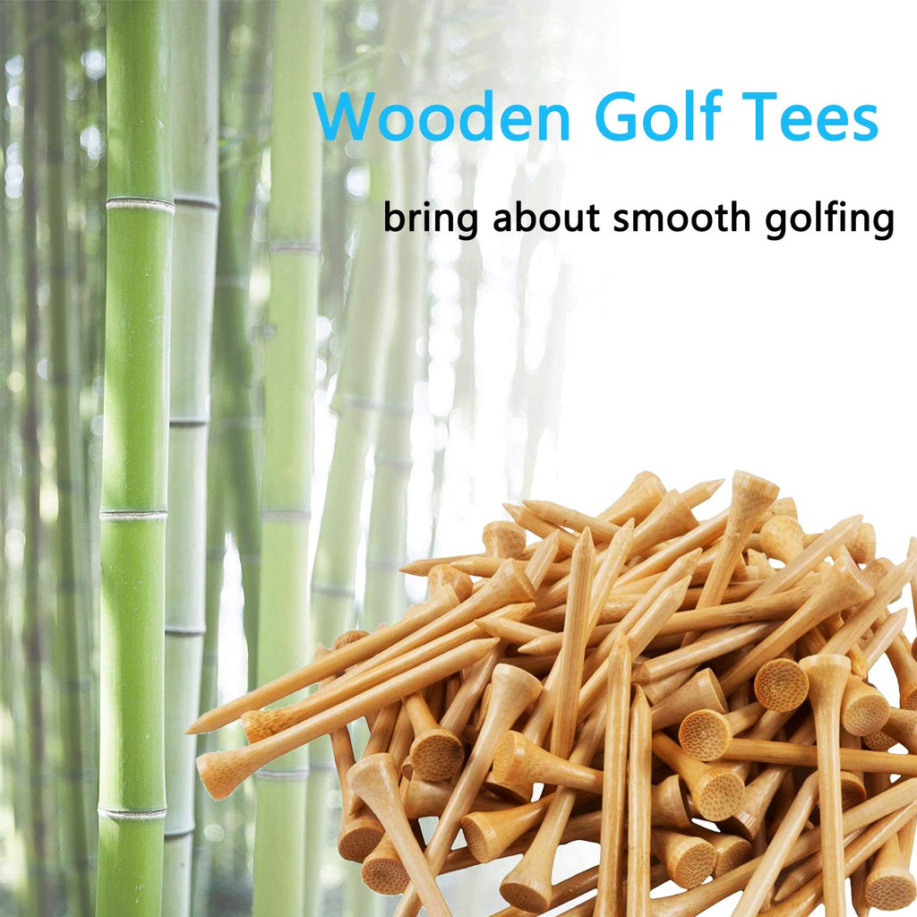 Zivisk Wooden Golf Tees 2-3/4 Inch 100 Count, 2.75'' Long Golf Wood Bamboo Tees(Blue,70Mm)