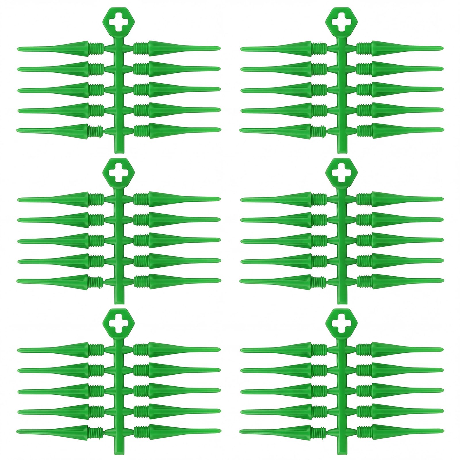 Foilswirl 60 Pcs 2ba Electronic Dart Tips Plastic Dart Tips - Universal Plastic Soft Tip Points(Green)