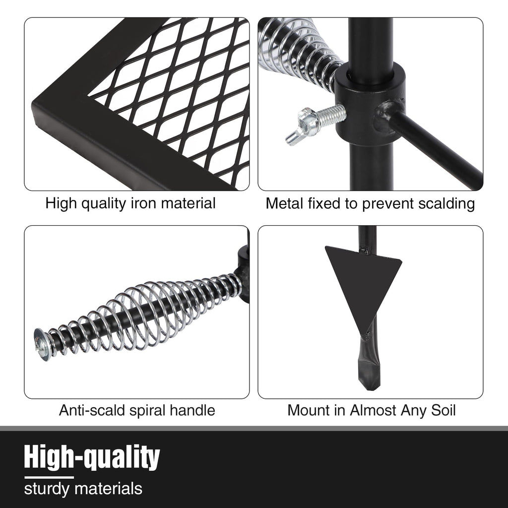 Redcamp Folding Swivel Campfire Grill, Portable Fire Pit Grill Grate Over Fire Pit, Heavy Duty Steel Grate & Camp Fire Rack With