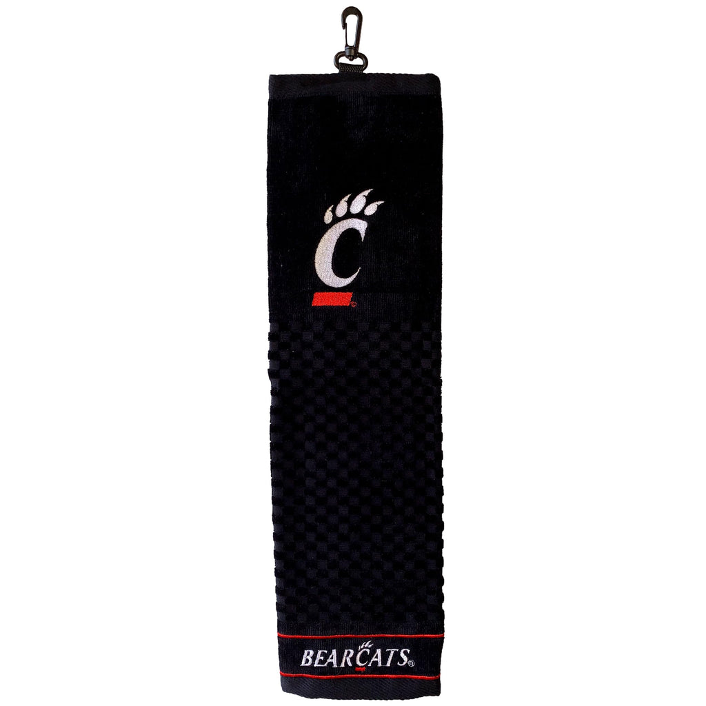 Team Golf Ncaa Cincinnati Bearcats Embroidered Golf Towel Embroidered Golf Towel, Checkered Scrubber Design, Embroidered Logo