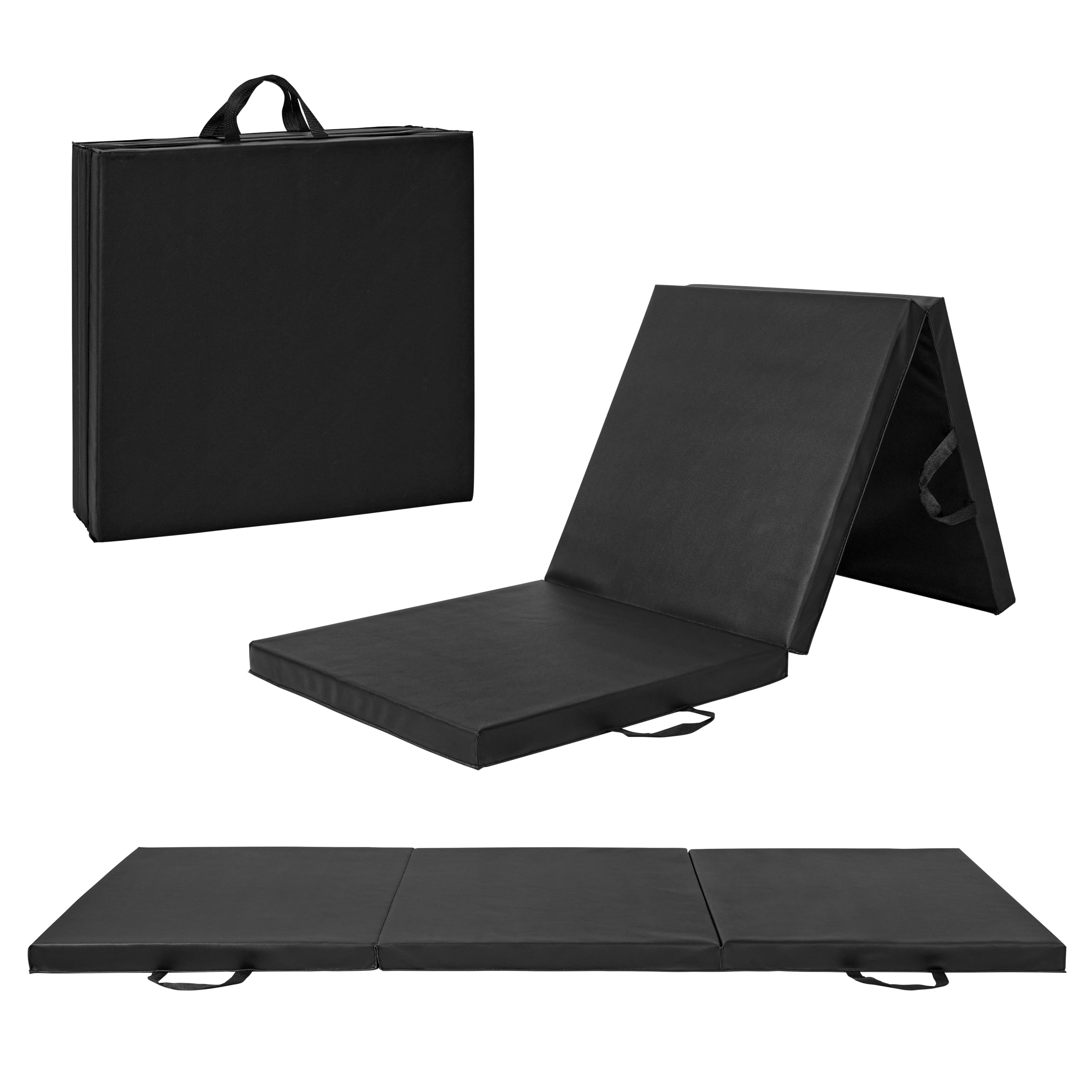 Cap Barbell Folding Exercise Mat - Durable, Anti-Tear, Thick Padding For Fitness, Aerobics, Gymnastics & Home Workouts. 72''L X